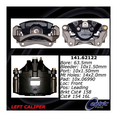 Centric Centric Semi-Loaded Brake Caliper, Centric Parts 141.62122 141.62122